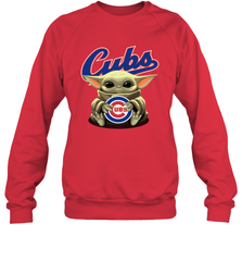 Baby Yoda Hugs The Chicago Cubs Shirts Sweatshirt - PrimaryTee