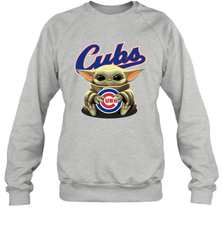 Baby Yoda Hugs The Chicago Cubs Shirts Sweatshirt - PrimaryTee