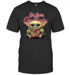 Baby Yoda Hugs The St Louis Cardinals Shirts Men's T-Shirt - PrimaryTee