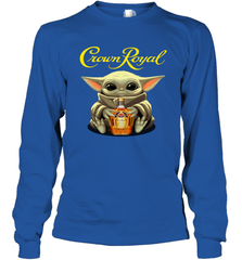 Baby Yoda Hugs Crown Royal Bottle Star Wars Shirts Long Sleeve T-Shirt - PrimaryTee
