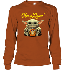 Baby Yoda Hugs Crown Royal Bottle Star Wars Shirts Long Sleeve T-Shirt - PrimaryTee