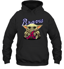 Baby Yoda Hugs The Atlanta Braves Shirts Hoodie - PrimaryTee