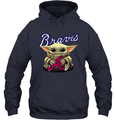 Baby Yoda Hugs The Atlanta Braves Shirts Hoodie - PrimaryTee