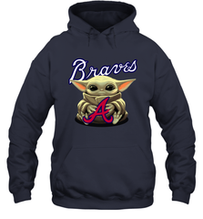 Baby Yoda Hugs The Atlanta Braves Shirts Hoodie - PrimaryTee