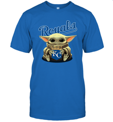 Baby Yoda Hugs The Kansas City Royals Shirts Men's T-Shirt - PrimaryTee