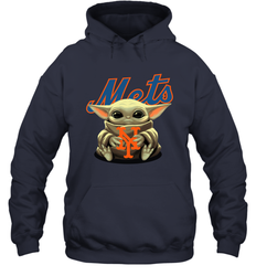 Baby Yoda Hugs The New York Mets Shirts Hoodie - PrimaryTee