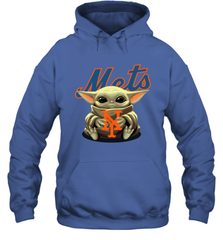 Baby Yoda Hugs The New York Mets Shirts Hoodie - PrimaryTee