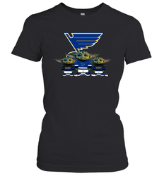 St Louis Blues Star Wars Logo Baby Yoda Women's T-Shirt - PrimaryTee