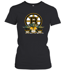 Boston Bruins Star Wars Logo Baby Yoda Women's T-Shirt - PrimaryTee