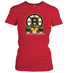 Boston Bruins Star Wars Logo Baby Yoda Women's T-Shirt - PrimaryTee