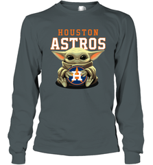 Baby Yoda Hugs The Houston Astros Shirts Long Sleeve T-Shirt - PrimaryTee