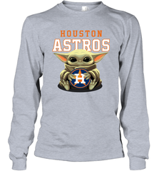 Baby Yoda Hugs The Houston Astros Shirts Long Sleeve T-Shirt - PrimaryTee