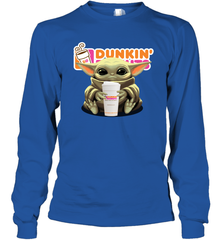Baby Yoda Hugs Dunkin' Donuts Cup Star Wars Shirts Long Sleeve T-Shirt - PrimaryTee