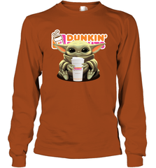 Baby Yoda Hugs Dunkin' Donuts Cup Star Wars Shirts Long Sleeve T-Shirt - PrimaryTee