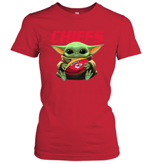 Baby Yoda Loves The Kansas City Chiefs Star Wars NFL Shirts Women's T-Shirt - PrimaryTee