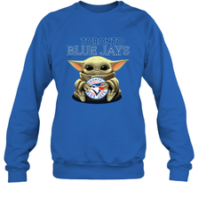 Baby Yoda Hugs The Toronto Blue Jays Shirts Sweatshirt - PrimaryTee