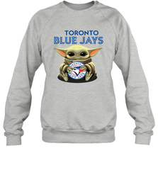 Baby Yoda Hugs The Toronto Blue Jays Shirts Sweatshirt - PrimaryTee