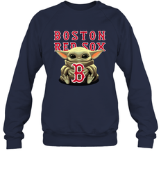 Baby Yoda Hugs The Boston Red Sox Shirts Sweatshirt - PrimaryTee