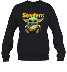 Baby Yoda Loves The Pittsburgh Steelers Star Wars NFL Shirts Sweatshirt - PrimaryTee