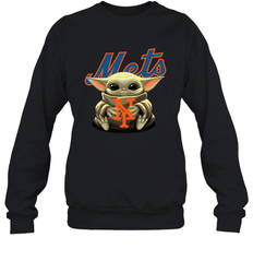 Baby Yoda Hugs The New York Mets Shirts Sweatshirt - PrimaryTee
