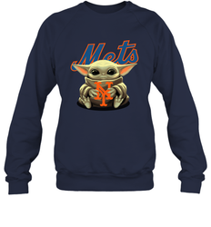Baby Yoda Hugs The New York Mets Shirts Sweatshirt - PrimaryTee