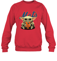 Baby Yoda Hugs The New York Mets Shirts Sweatshirt - PrimaryTee