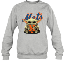 Baby Yoda Hugs The New York Mets Shirts Sweatshirt - PrimaryTee