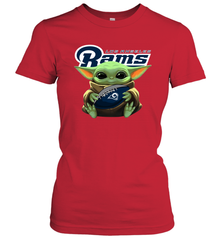 Baby Yoda Loves The Los Angeles Rams Star Wars NFL Shirts Women's T-Shirt - PrimaryTee