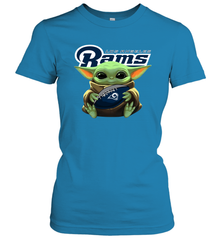 Baby Yoda Loves The Los Angeles Rams Star Wars NFL Shirts Women's T-Shirt - PrimaryTee