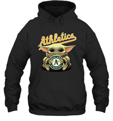 Baby Yoda Hugs The Oakland Athletics Shirts Hoodie - PrimaryTee