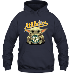 Baby Yoda Hugs The Oakland Athletics Shirts Hoodie - PrimaryTee