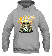 Baby Yoda Hugs The Oakland Athletics Shirts Hoodie - PrimaryTee