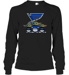 St Louis Blues Star Wars Logo Baby Yoda Long Sleeve T-Shirt - PrimaryTee