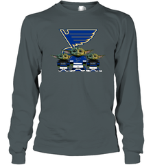 St Louis Blues Star Wars Logo Baby Yoda Long Sleeve T-Shirt - PrimaryTee