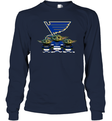 St Louis Blues Star Wars Logo Baby Yoda Long Sleeve T-Shirt - PrimaryTee