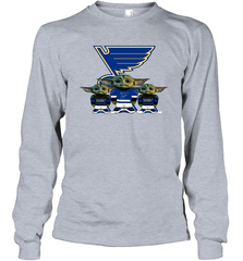 St Louis Blues Star Wars Logo Baby Yoda Long Sleeve T-Shirt - PrimaryTee