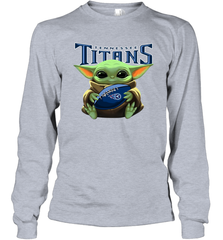 Baby Yoda Loves The Tennessee Titans Star Wars NFL Shirts Long Sleeve T-Shirt - PrimaryTee