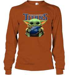 Baby Yoda Loves The Tennessee Titans Star Wars NFL Shirts Long Sleeve T-Shirt - PrimaryTee