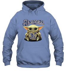 Baby Yoda Hugs The Milwaukee Brewers Shirts Hoodie - PrimaryTee