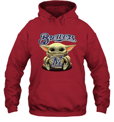 Baby Yoda Hugs The Milwaukee Brewers Shirts Hoodie - PrimaryTee