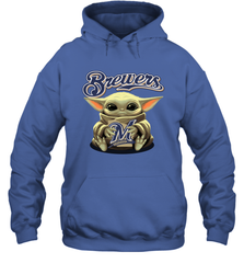 Baby Yoda Hugs The Milwaukee Brewers Shirts Hoodie - PrimaryTee