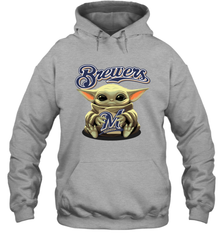 Baby Yoda Hugs The Milwaukee Brewers Shirts Hoodie - PrimaryTee