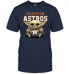 Baby Yoda Hugs The Houston Astros Shirts Men's T-Shirt - PrimaryTee
