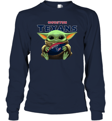 Baby Yoda Loves The Houston Texans Star Wars NFL Shirts Long Sleeve T-Shirt - PrimaryTee