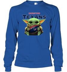 Baby Yoda Loves The Houston Texans Star Wars NFL Shirts Long Sleeve T-Shirt - PrimaryTee