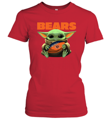 Baby Yoda Loves The Chicago Bears Star Wars NFL Shirts Women's T-Shirt - PrimaryTee