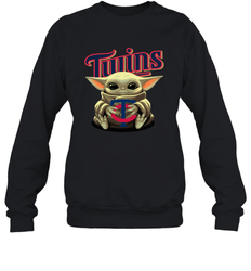 Baby Yoda Hugs The Minnesota Twins Shirts Sweatshirt - PrimaryTee