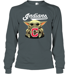 Baby Yoda Hugs The Cleveland Indians Shirts Long Sleeve T-Shirt - PrimaryTee