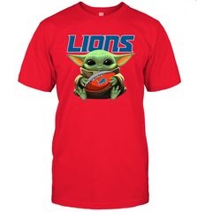 Baby Yoda Loves The Detroit Lions Star Wars NFL Shirts Men's T-Shirt - PrimaryTee