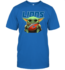 Baby Yoda Loves The Detroit Lions Star Wars NFL Shirts Men's T-Shirt - PrimaryTee